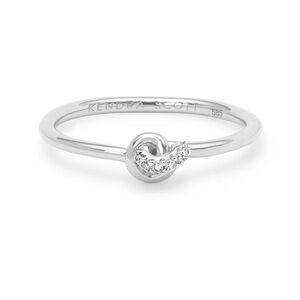 Kendra Scott 14K White Gold Diamond Ring Love Knot Band Fine Jewelry NWT Size 6